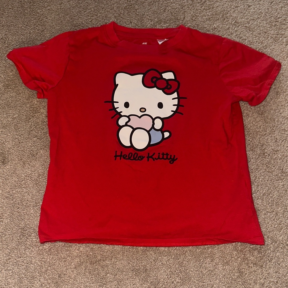 H&M Red Hello Kitty Graphic Tee with Pink & Cream Accents